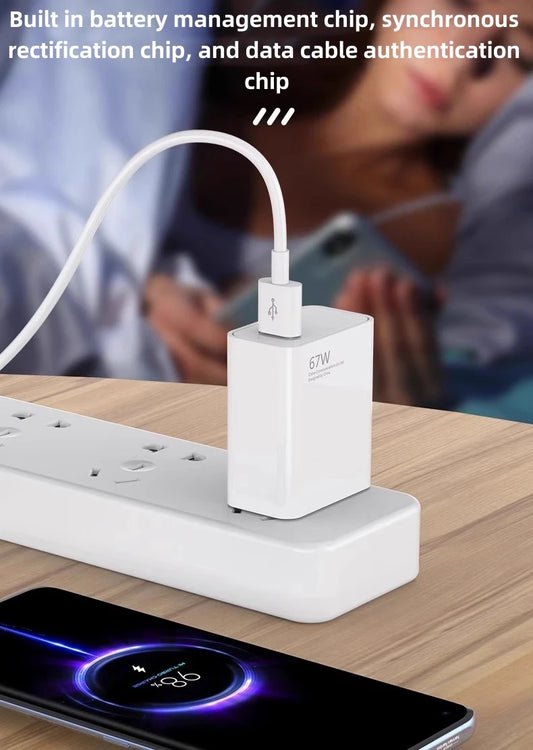 67W Fast Charger – Power Up Xiaomi & Redmi in Minutes